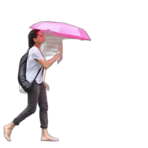 umbrella, jacket, staff, 3d render transparent PNG cut-out