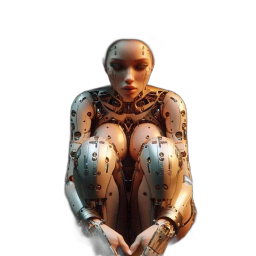 robot, jewelry, dress, face transparent PNG cut-out