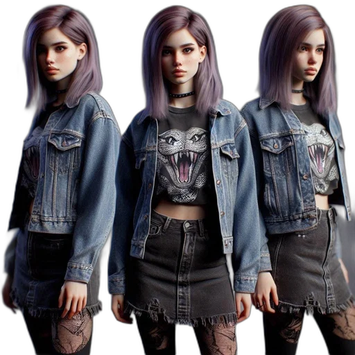 jacket, hair, concept art, cyberpunk transparent PNG cut-out