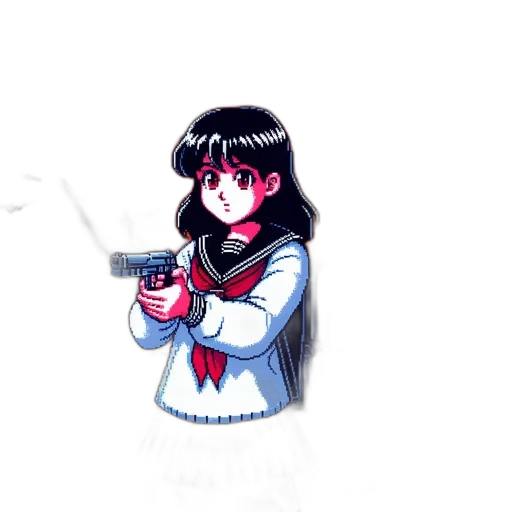 weapon, staff, jacket, robot transparent PNG cut-out