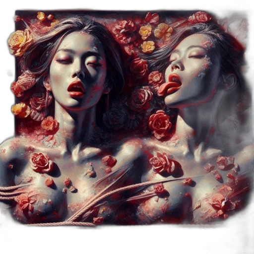 mask, face, photorealistic, oil painting transparent PNG cut-out