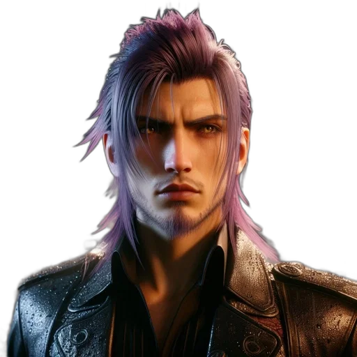 jacket, face, hair, cyberpunk transparent PNG cut-out