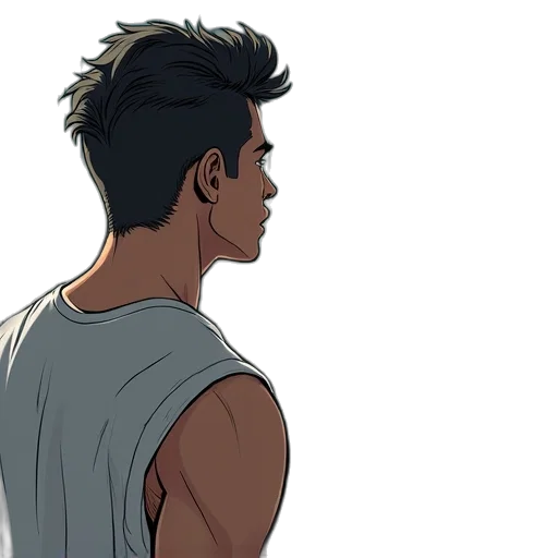hair, comic book art, cartoon, concept art transparent PNG cut-out