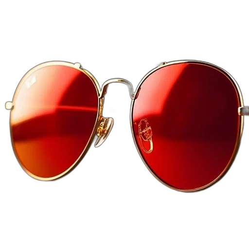 red, ray, ban, round transparent PNG cut-out