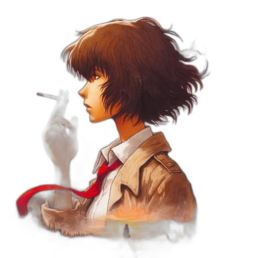 jacket, face, weapon, concept art transparent PNG cut-out