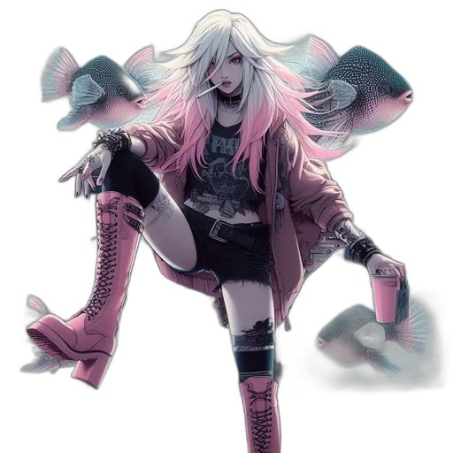 jacket, shoes, creature, weapon transparent PNG cut-out