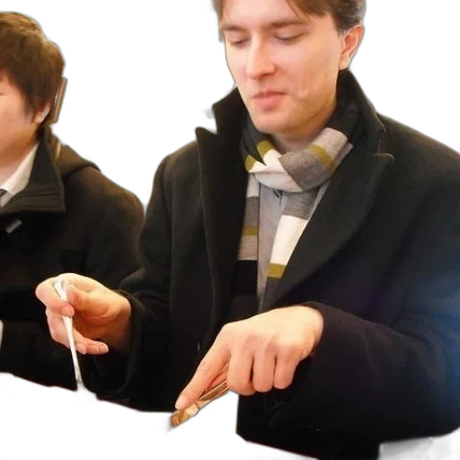 jacket, staff, sword, hair transparent PNG cut-out