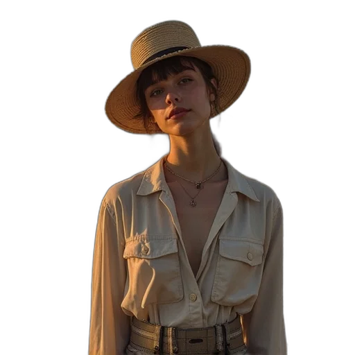 hat, jacket, staff, dress transparent PNG cut-out