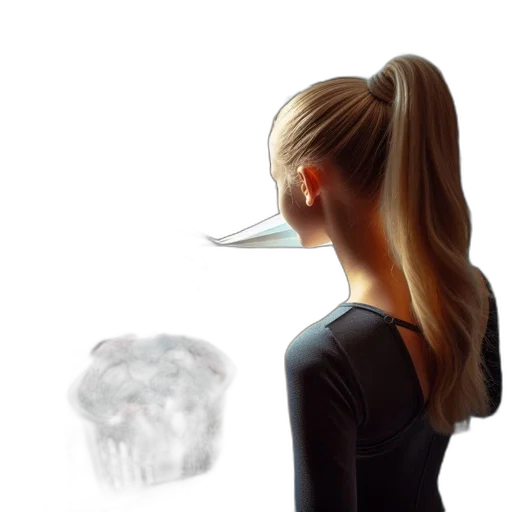 hair, umbrella, mask, face transparent PNG cut-out