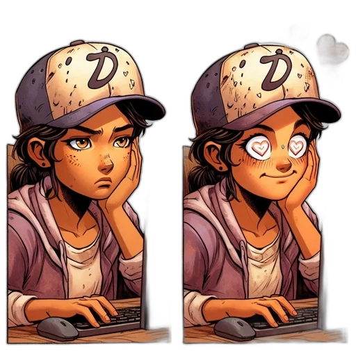 face, hat, concept art, comic book art transparent PNG cut-out