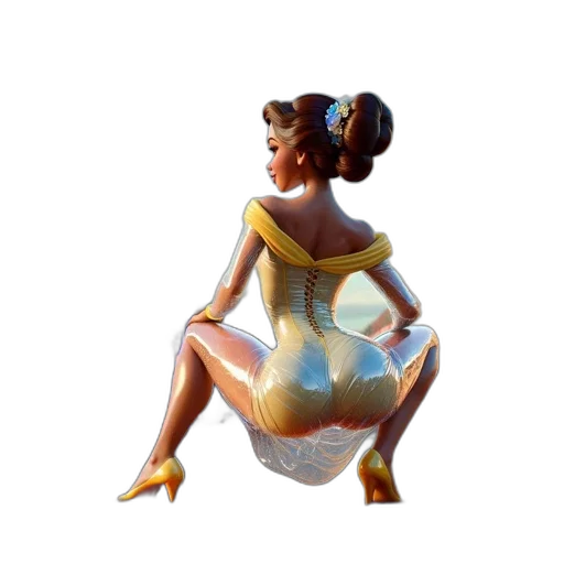 dress, crown, robot, staff transparent PNG cut-out