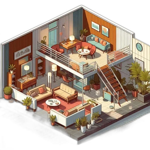 furniture, building, 3d render, concept art transparent PNG cut-out