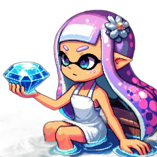 dress, pixel art, concept art, vaporwave transparent PNG cut-out