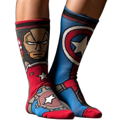 shoes, comic book art, avengers, socks transparent PNG cut-out