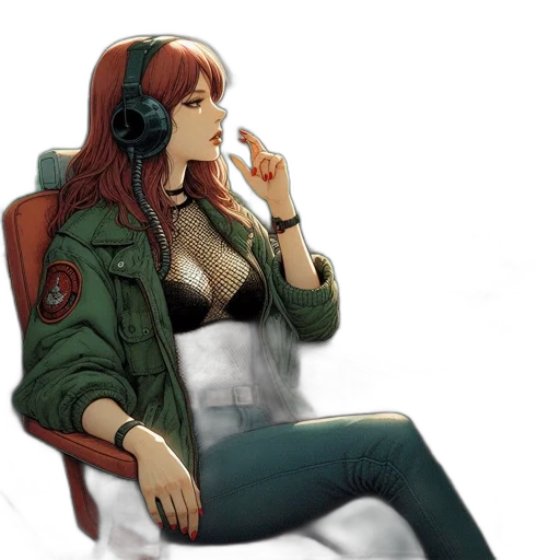 jacket, cyberpunk, concept art, comic book art transparent PNG cut-out