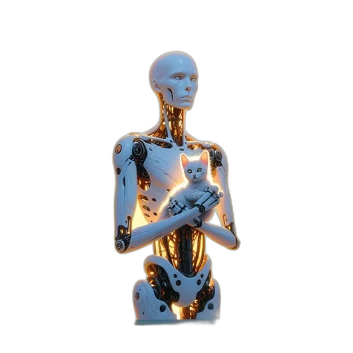 robot, jewelry, staff, creature transparent PNG cut-out