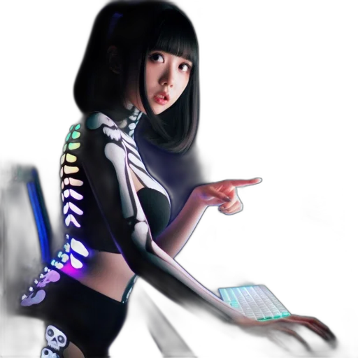 robot, staff, dress, cyberpunk transparent PNG cut-out