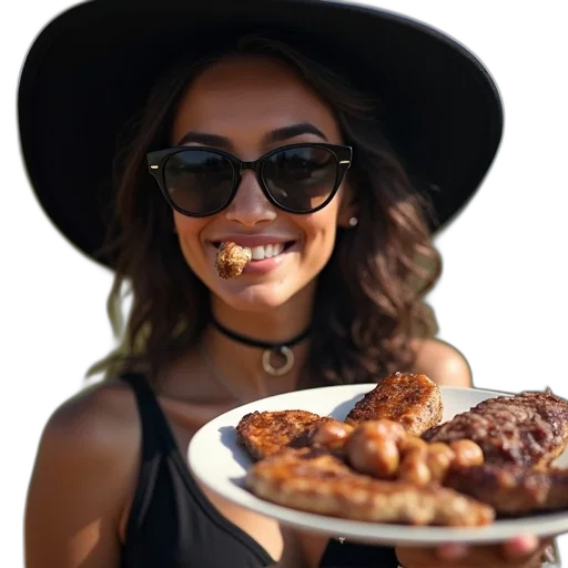 food, face, hat, close-up transparent PNG cut-out