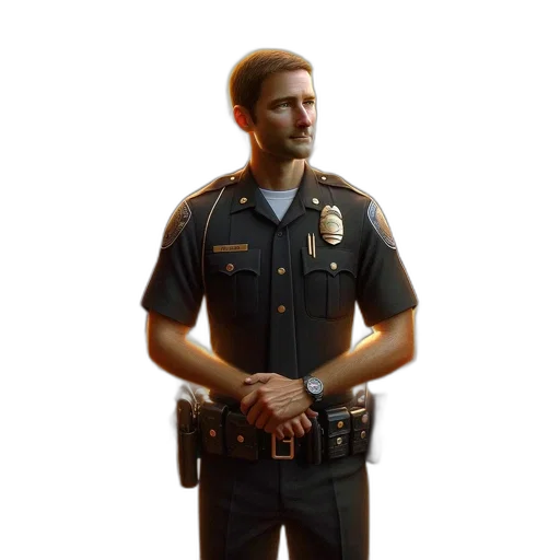 staff, jacket, face, weapon transparent PNG cut-out
