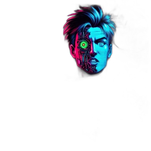 face, mask, hair, jacket transparent PNG cut-out