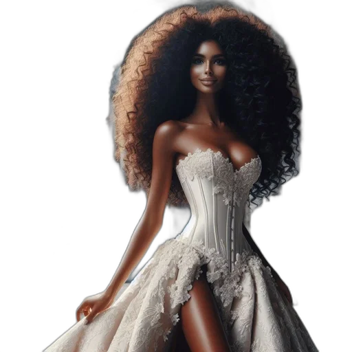 dress, hair, photorealistic, concept art transparent PNG cut-out