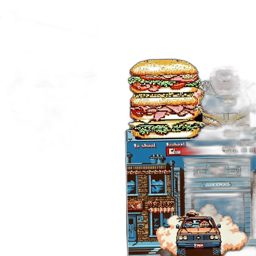 food, car, pixel art, concept art transparent PNG cut-out