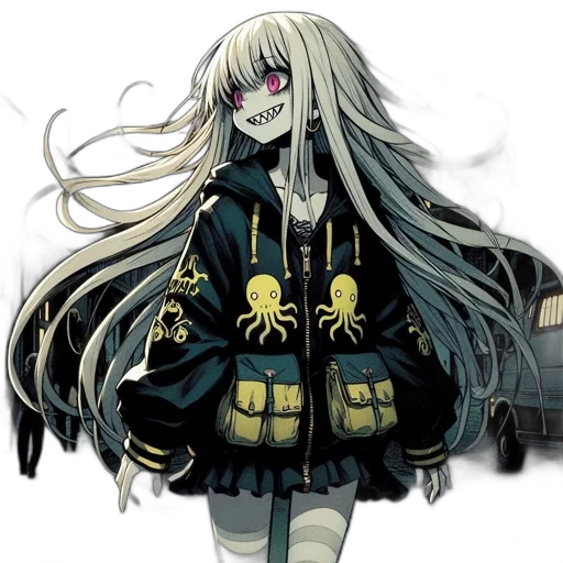 jacket, mask, staff, pixel art transparent PNG cut-out