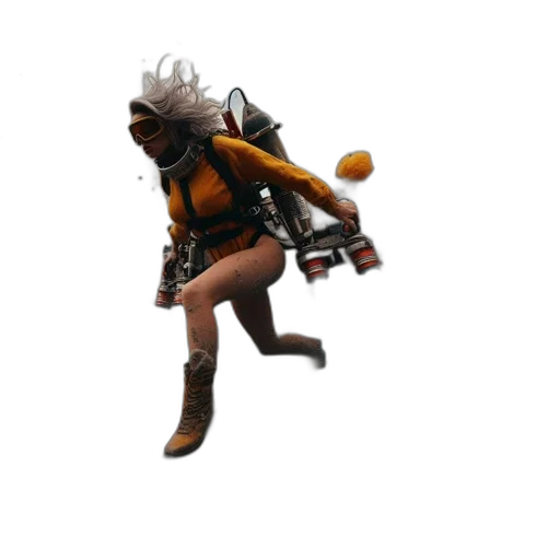 weapon, staff, jacket, mask transparent PNG cut-out