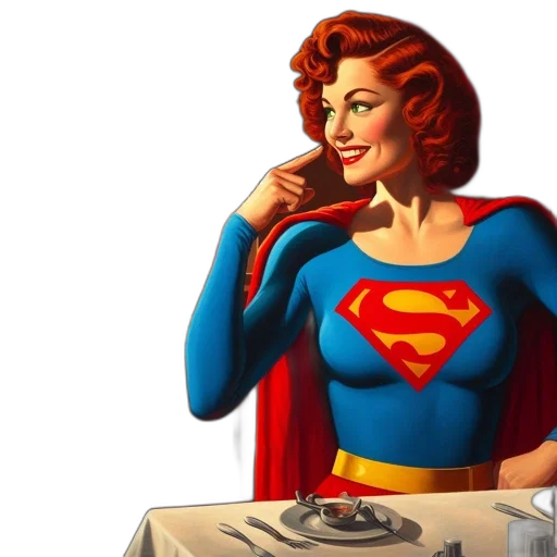 comic book art, woman, red, hair transparent PNG cut-out
