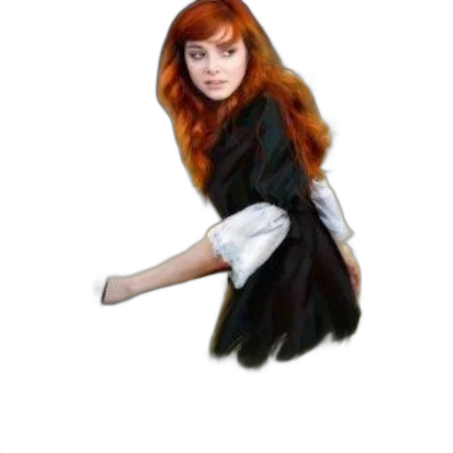 dress, jacket, staff, hair transparent PNG cut-out