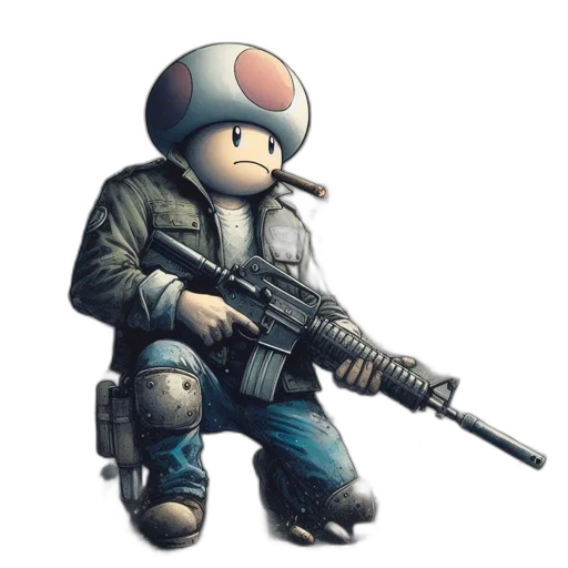 weapon, robot, jacket, concept art transparent PNG cut-out