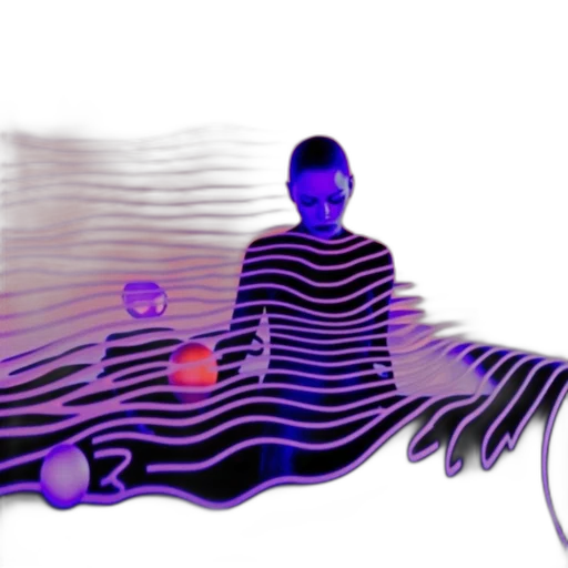 robot, 3d render, vaporwave, concept art transparent PNG cut-out