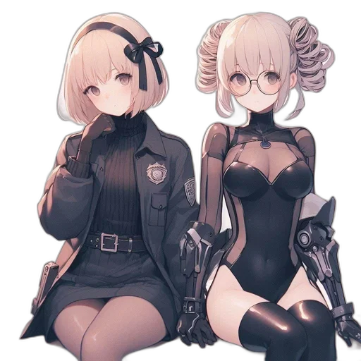 robot, jacket, staff, concept art transparent PNG cut-out