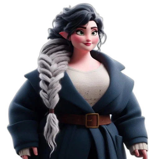 dress, jacket, staff, concept art transparent PNG cut-out