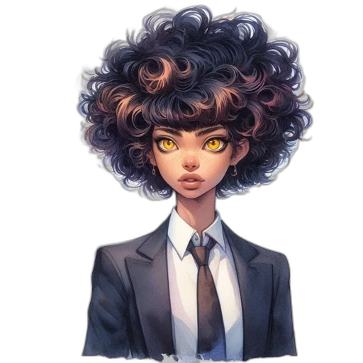 hair, face, staff, dress transparent PNG cut-out