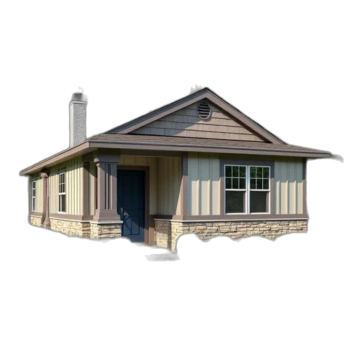 building, furniture, umbrella, 3d render transparent PNG cut-out