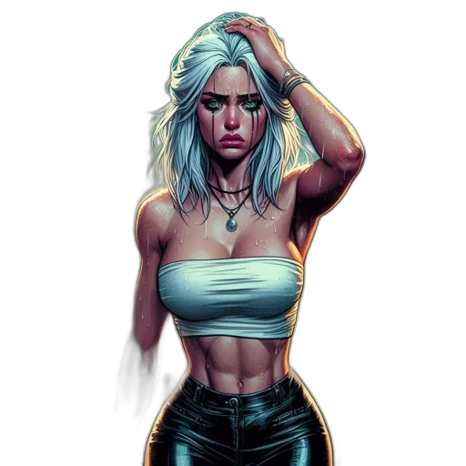 comic book art, concept art, cyberpunk, fantasy art transparent PNG cut-out