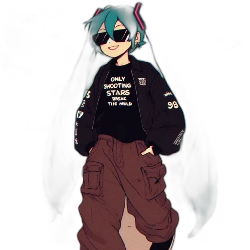 jacket, staff, creature, anime transparent PNG cut-out