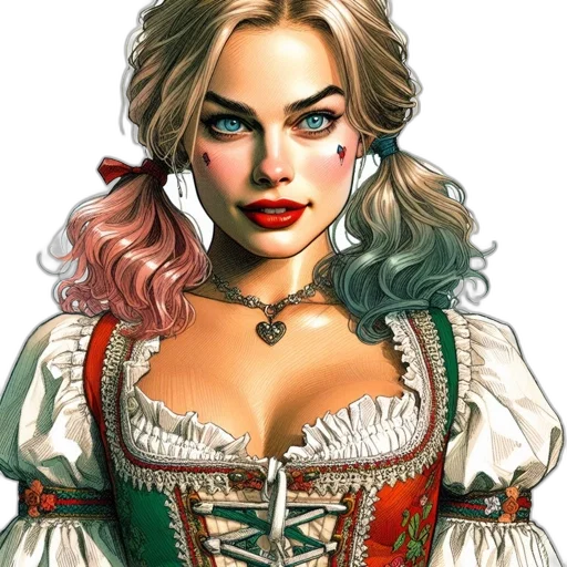 dress, face, jewelry, fantasy art transparent PNG cut-out