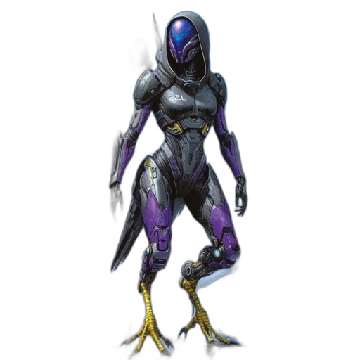 robot, creature, concept art, cyberpunk transparent PNG cut-out
