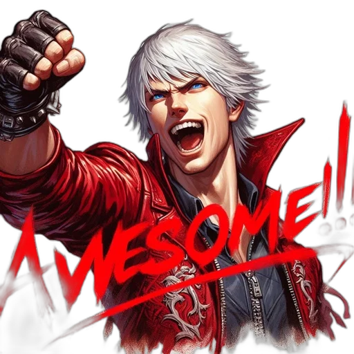 fierce-looking, animated, character, silver-white transparent PNG cut-out