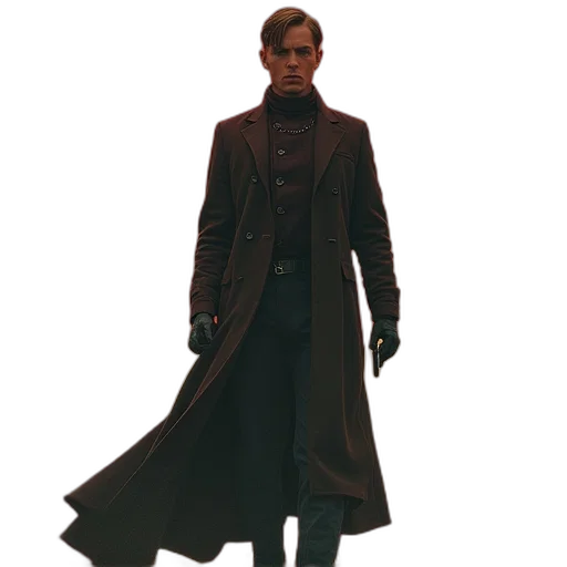 jacket, staff, concept art, cyberpunk transparent PNG cut-out