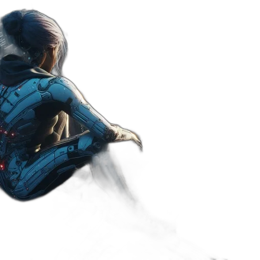 jacket, robot, concept art, comic book art transparent PNG cut-out