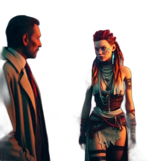 jacket, concept art, cyberpunk, comic book art transparent PNG cut-out