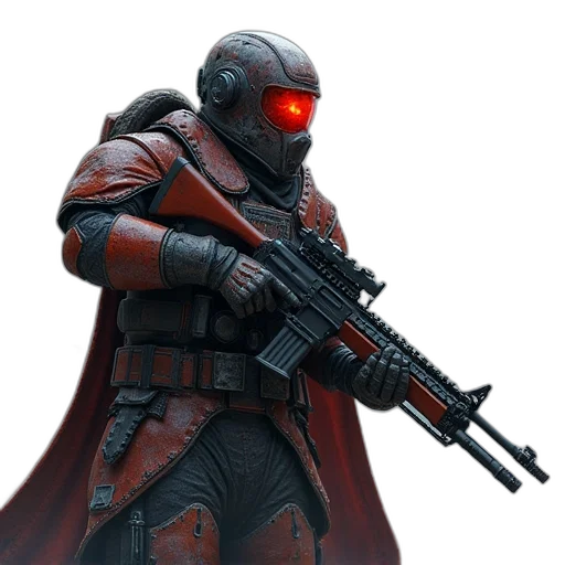robot, weapon, concept art, cyberpunk transparent PNG cut-out