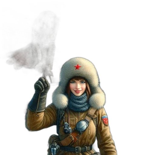 jacket, staff, weapon, face transparent PNG cut-out