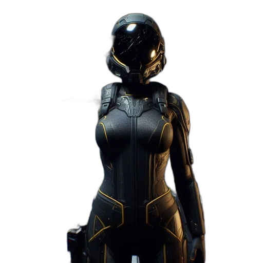 robot, dress, mask, weapon transparent PNG cut-out