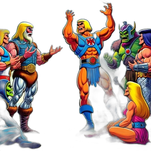 comic book art, concept art, neon, array transparent PNG cut-out