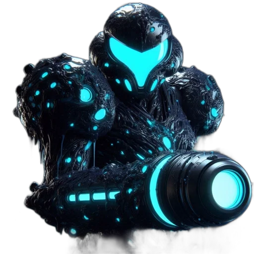 robot, mask, weapon, creature transparent PNG cut-out