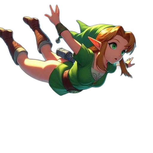dress, staff, weapon, creature transparent PNG cut-out
